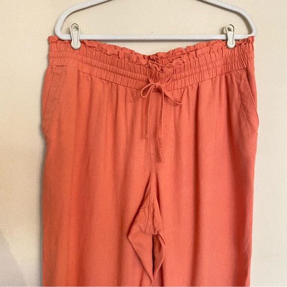 A NEW DAY SIZE XXL PAPER BAG PANTS LINEN ORANGE - Picture 6 of 12